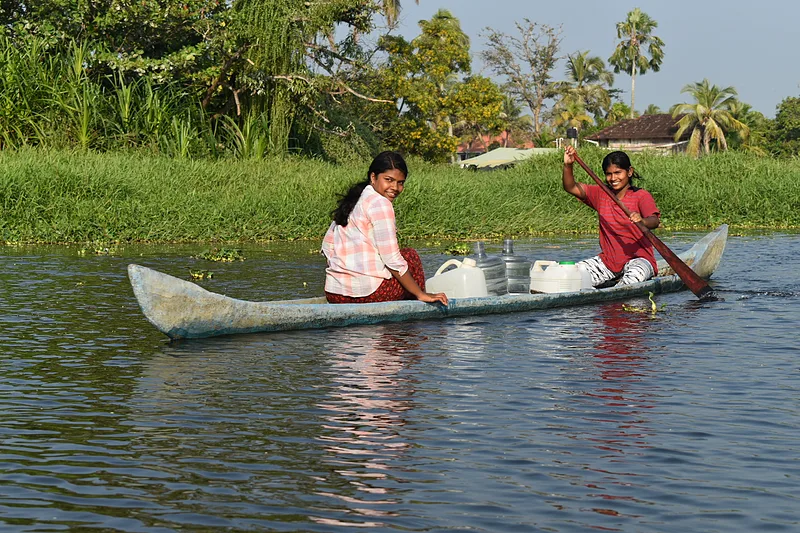 Kerala trópusi tája Alappuzha közelében